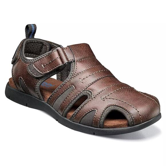 Nunn Bush Men Rio Grande Fisherman Sport Sandals Size US 9M Brown Faux Leather - Picture 1 of 5